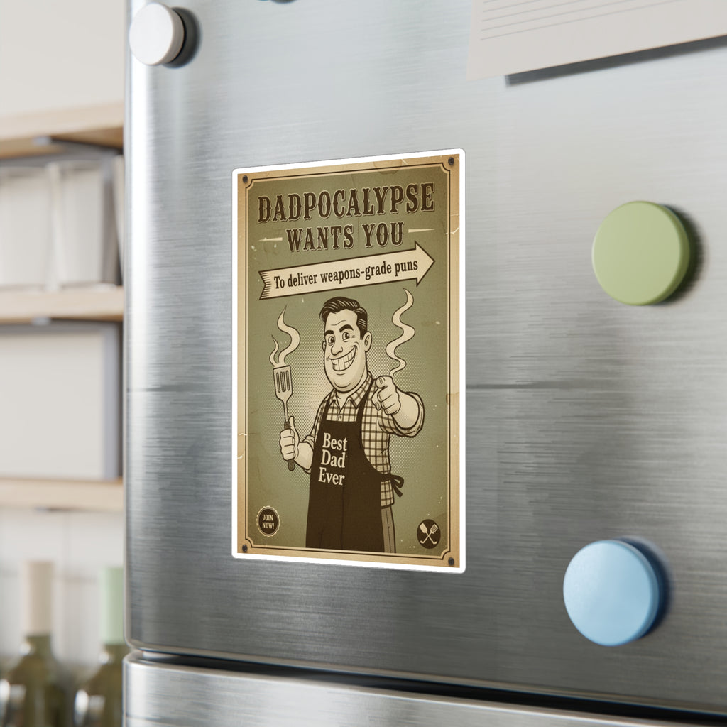 Dadpocalypse Wants You Sticker | Weapons-Grade Puns Propaganda Decal | Vintage Dad Joke Vinyl