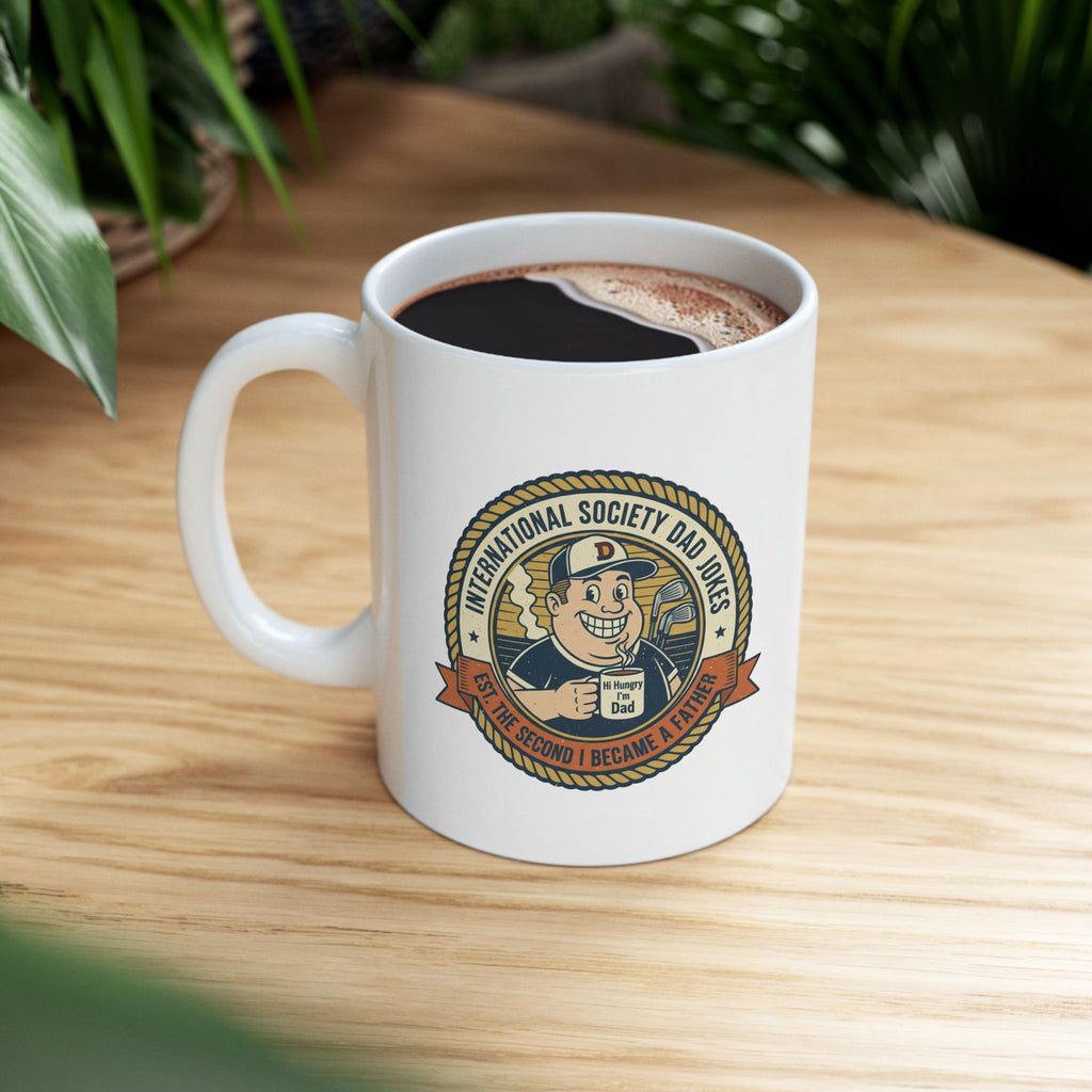 Official International Society Dad Jokes Mug | Vintage Coffee Cup Gift | Dadpocalypse Gear