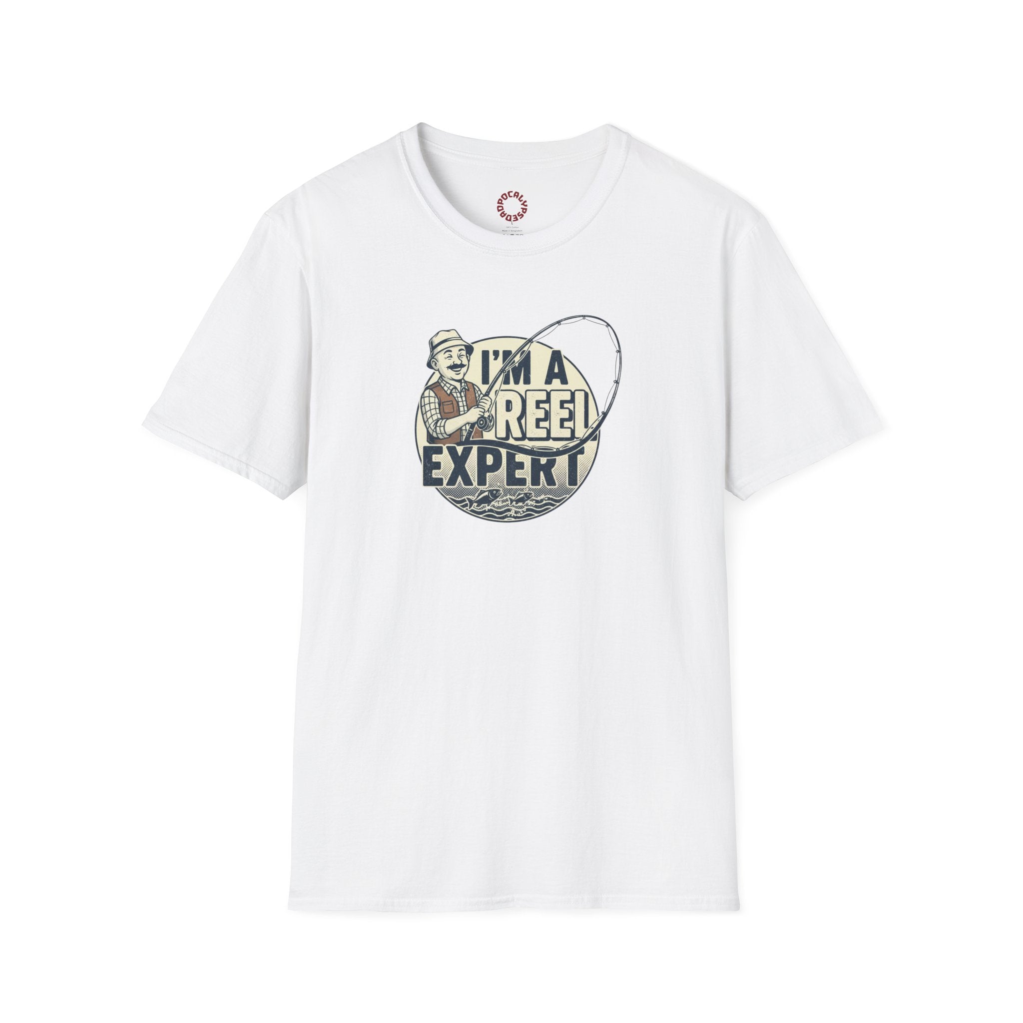 Fishing T-Shirt — "I'm a Reel Expert" Retro Angler Tee