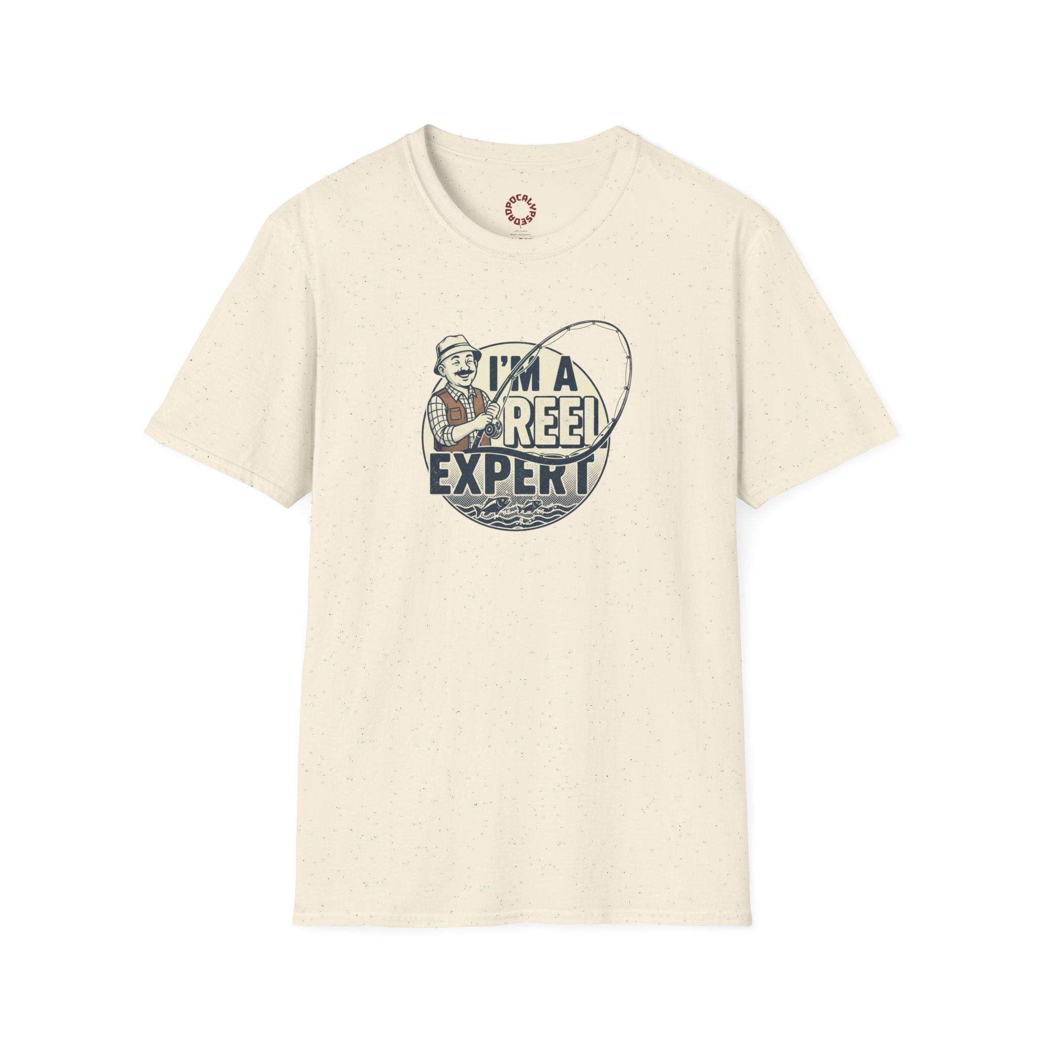 Fishing T-Shirt — "I'm a Reel Expert" Retro Angler Tee