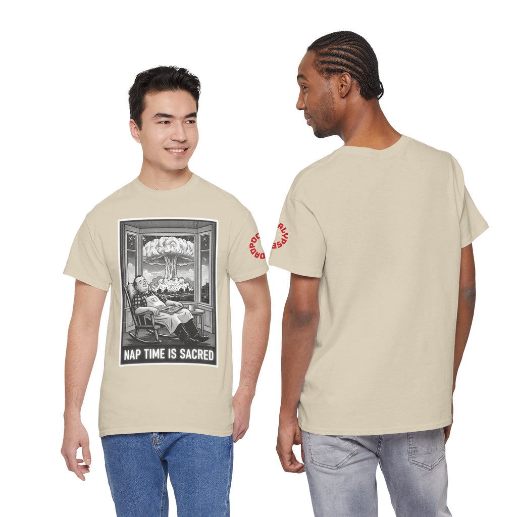 Nap Time Is Sacred T-Shirt | retro Dad Apocalypse Humor Tee | Dadpocalypse Gear