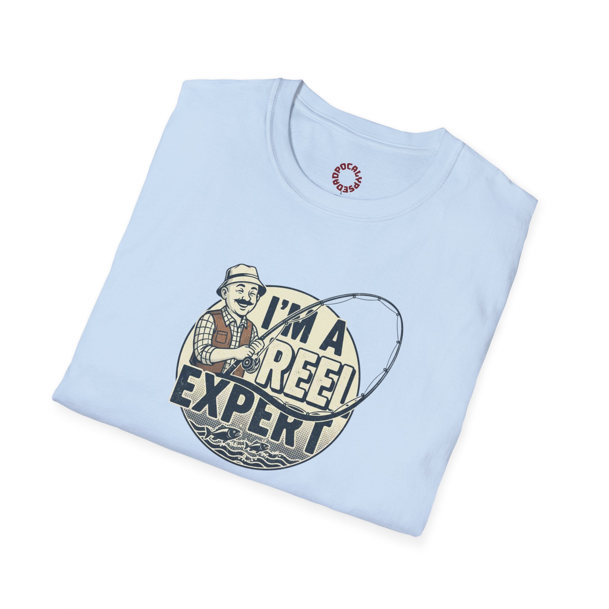 Fishing T-Shirt — "I'm a Reel Expert" Retro Angler Tee