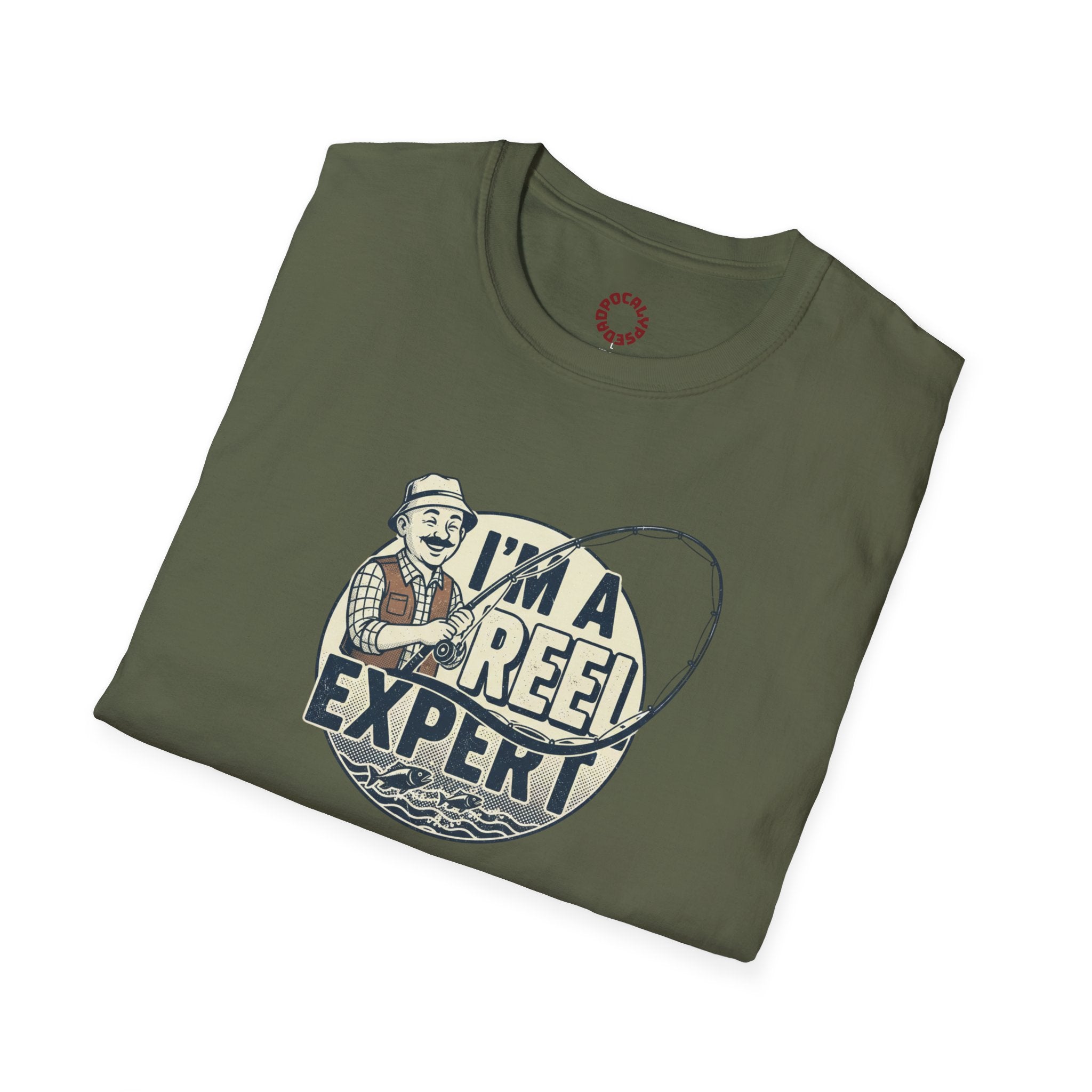 Fishing T-Shirt — "I'm a Reel Expert" Retro Angler Tee