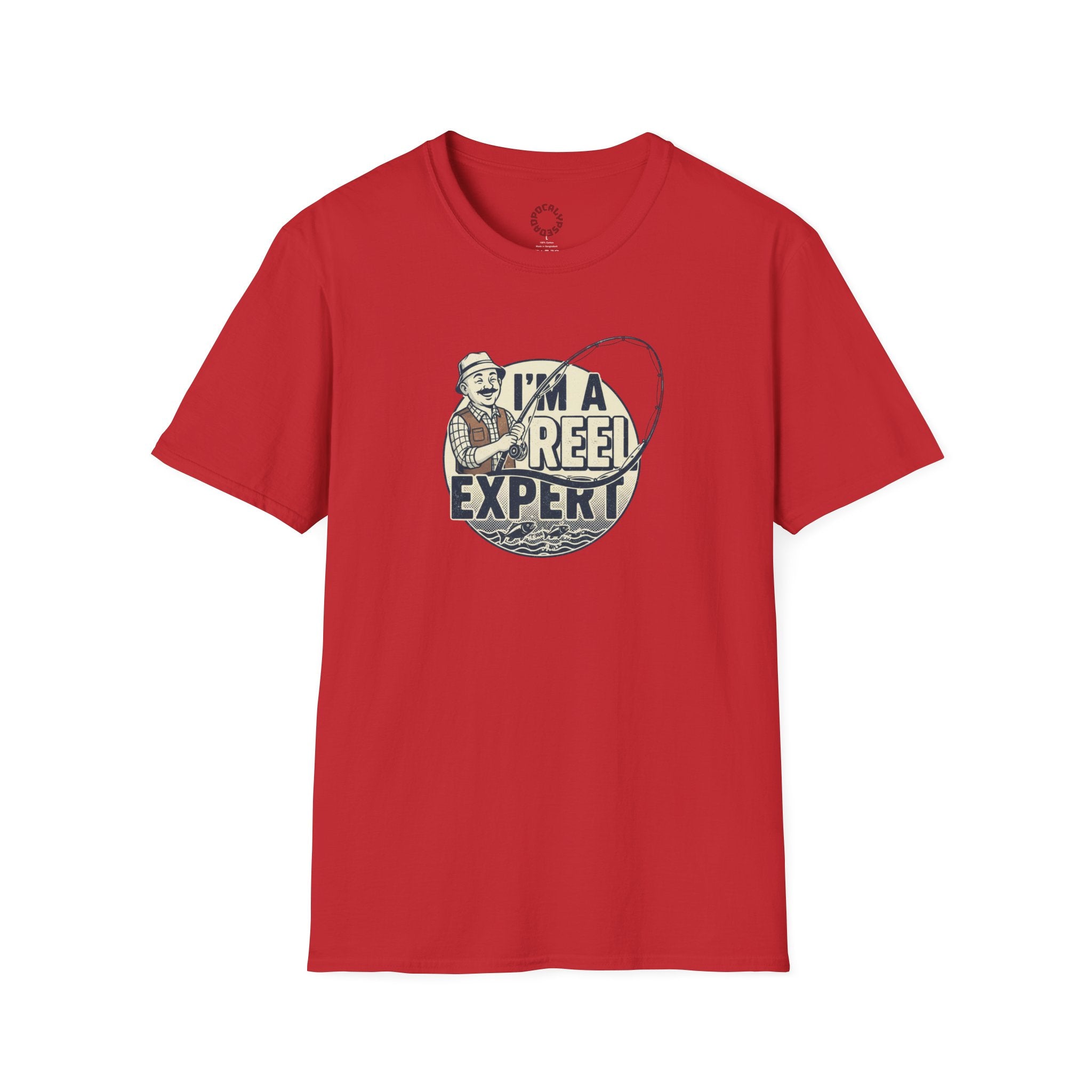 Fishing T-Shirt — "I'm a Reel Expert" Retro Angler Tee