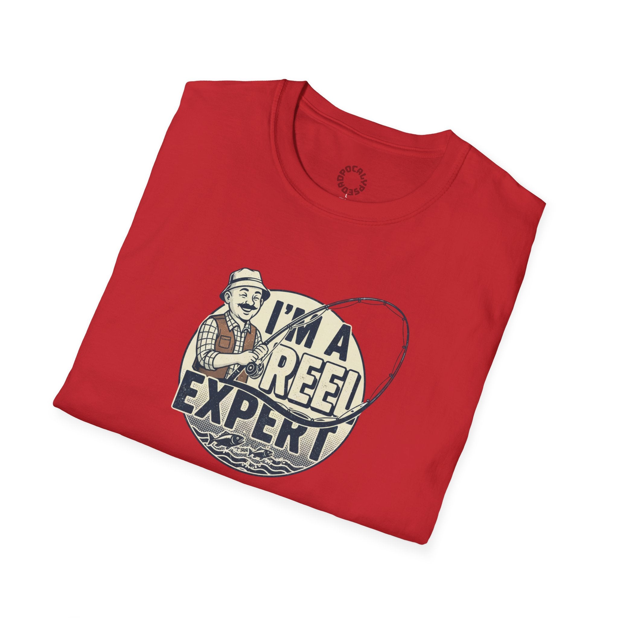 Fishing T-Shirt — "I'm a Reel Expert" Retro Angler Tee