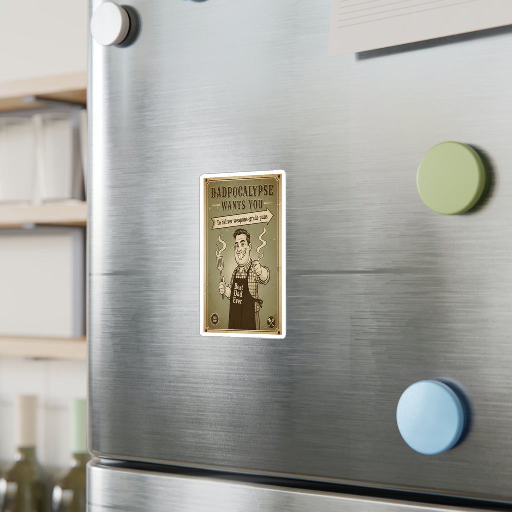 Dadpocalypse Wants You Sticker | Weapons-Grade Puns Propaganda Decal | Vintage Dad Joke Vinyl