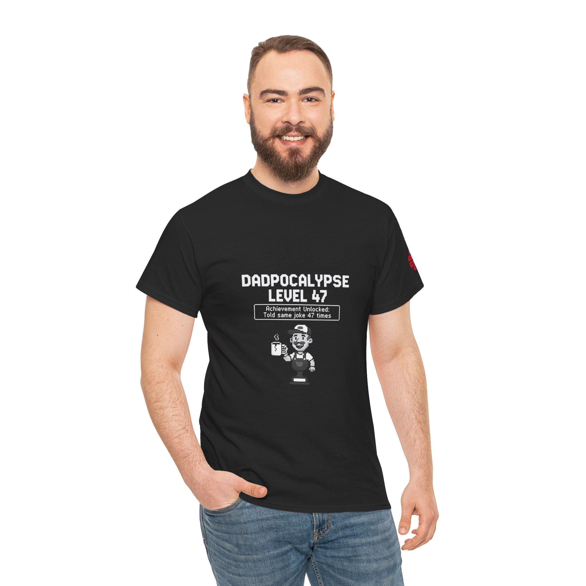 Dadpocalypse Level 47 T-Shirt | Funny Dad Joke Achievement Unlocked Gift Tee
