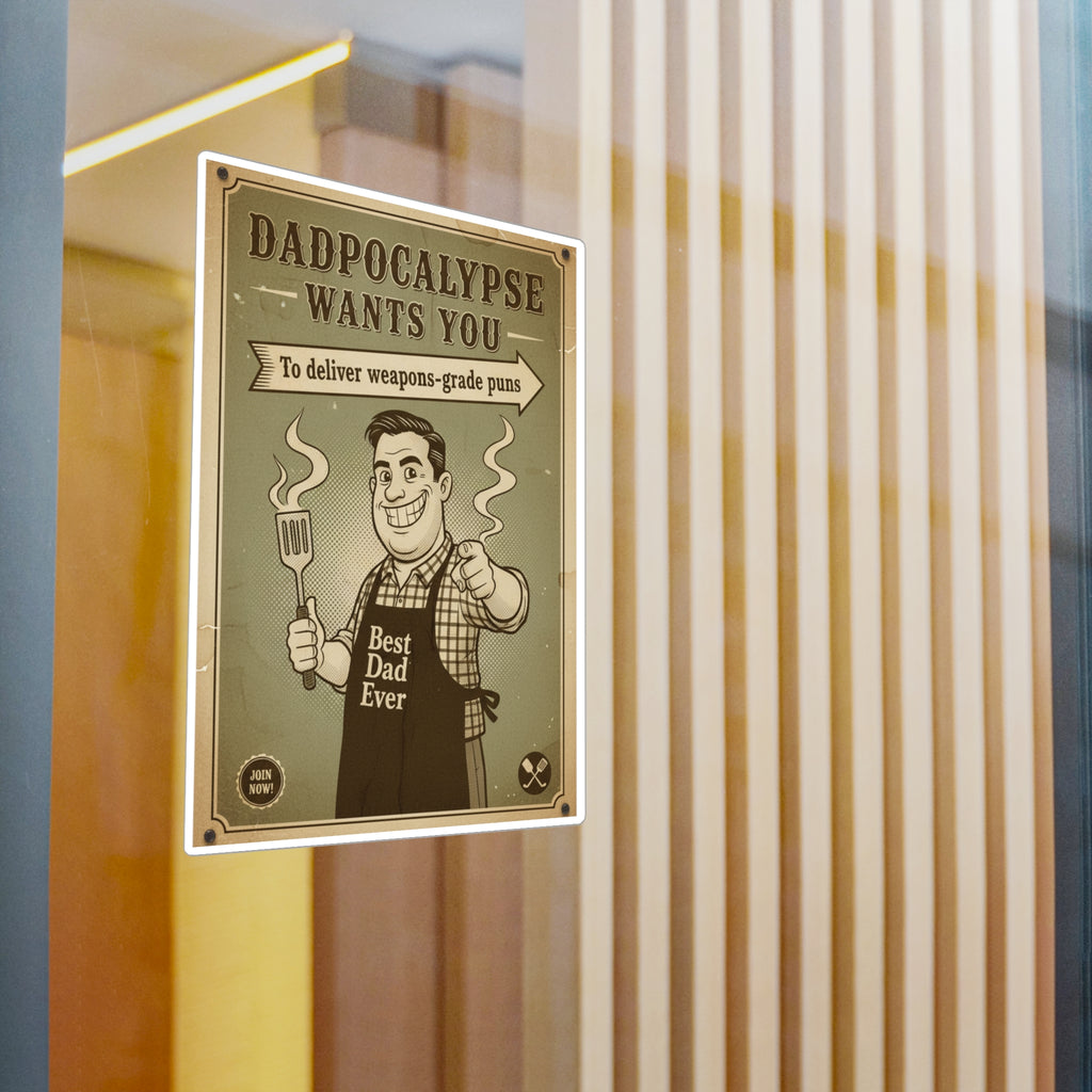 Dadpocalypse Wants You Sticker | Weapons-Grade Puns Propaganda Decal | Vintage Dad Joke Vinyl