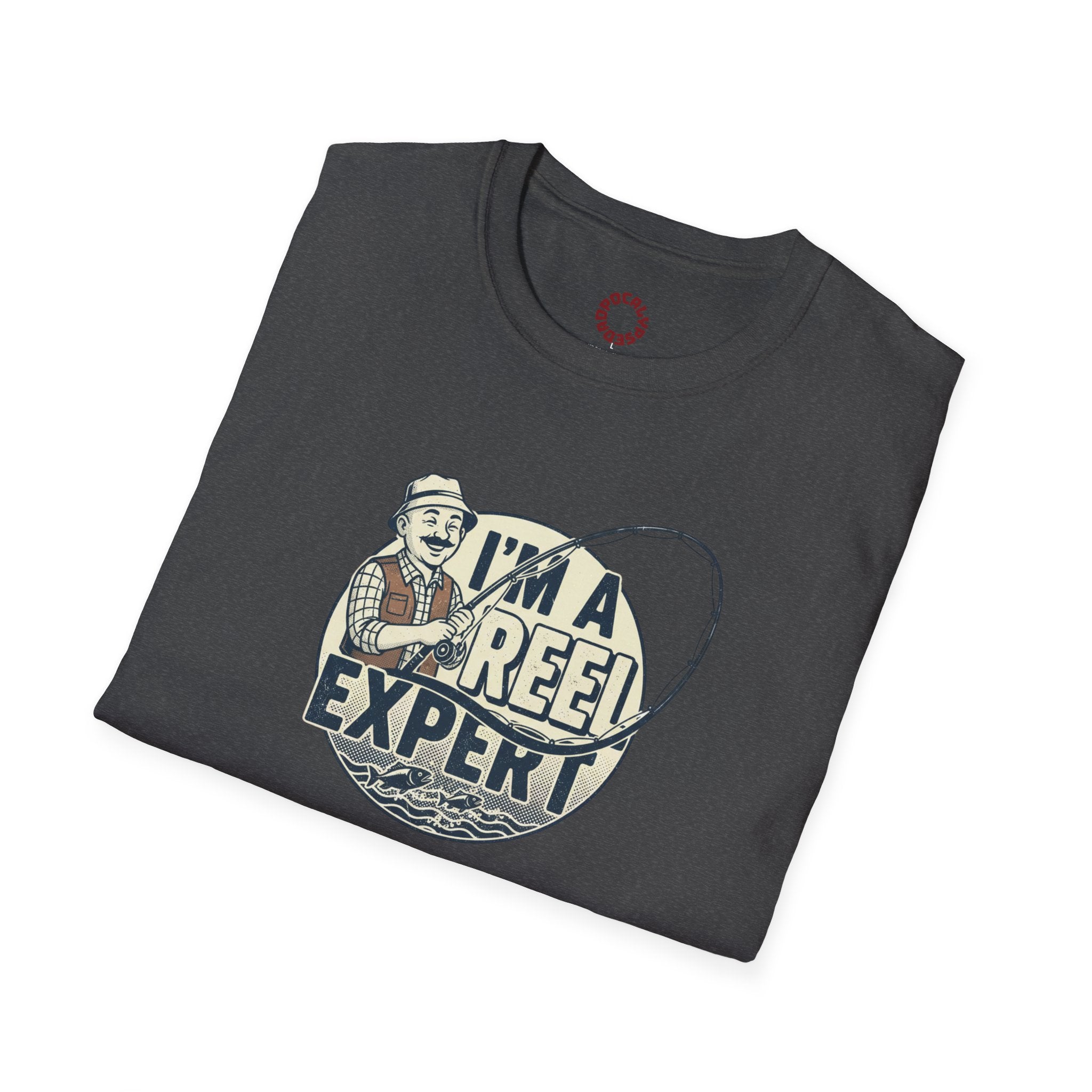 Fishing T-Shirt — "I'm a Reel Expert" Retro Angler Tee
