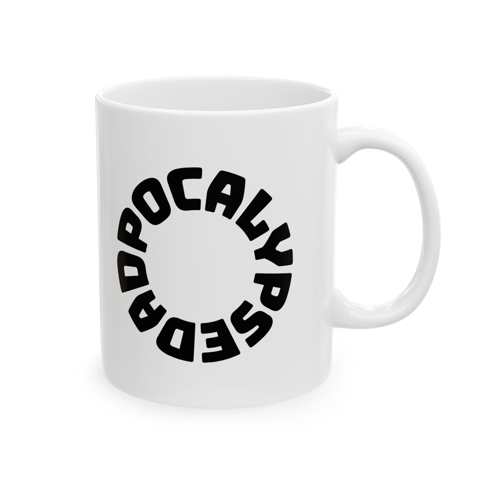 Dadpocalypse Survival Tip Mug | Never Trust Stairs Pun Coffee Mug | Funny Dad Joke Gift | Retro Demon Stairs Humor Cup