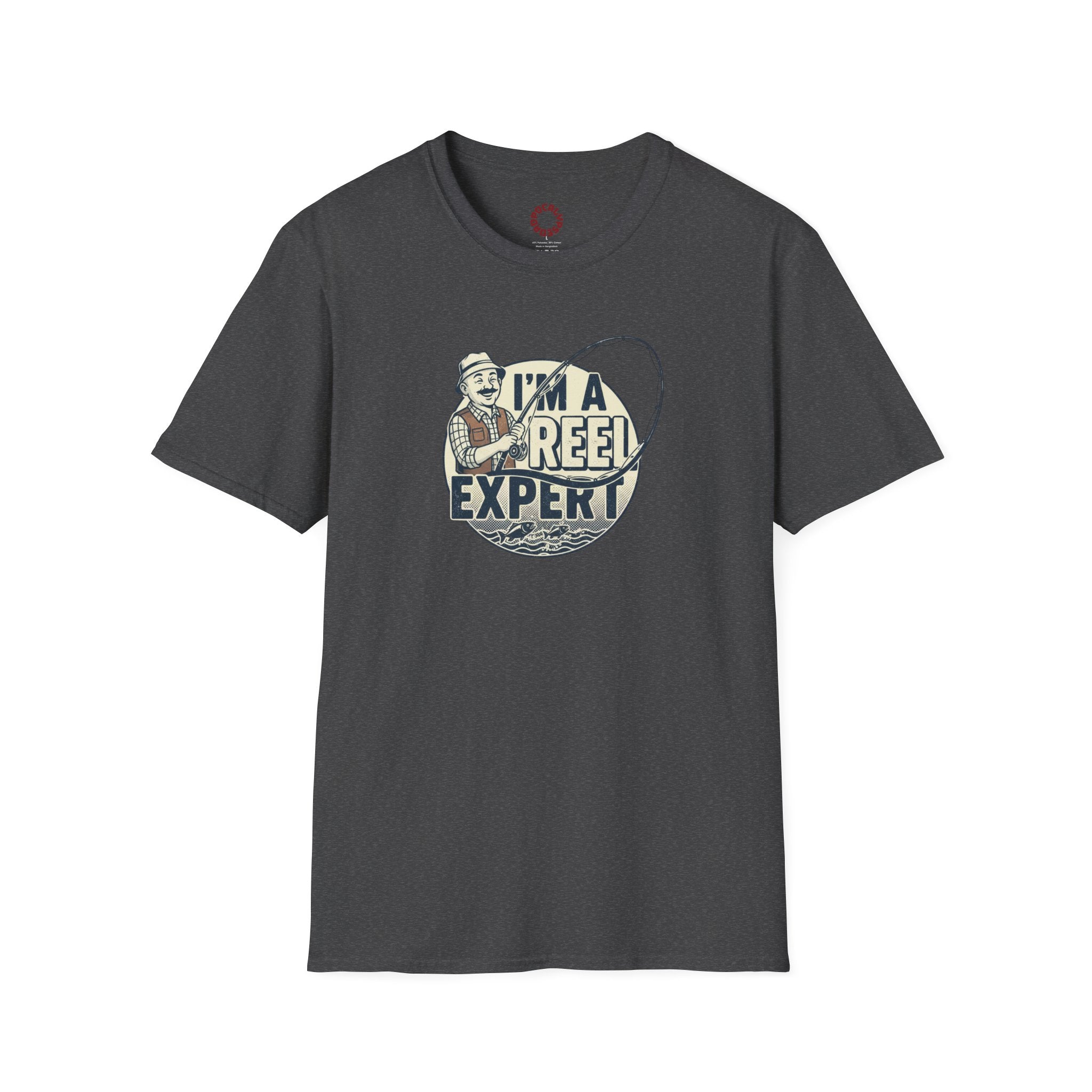 Fishing T-Shirt — "I'm a Reel Expert" Retro Angler Tee