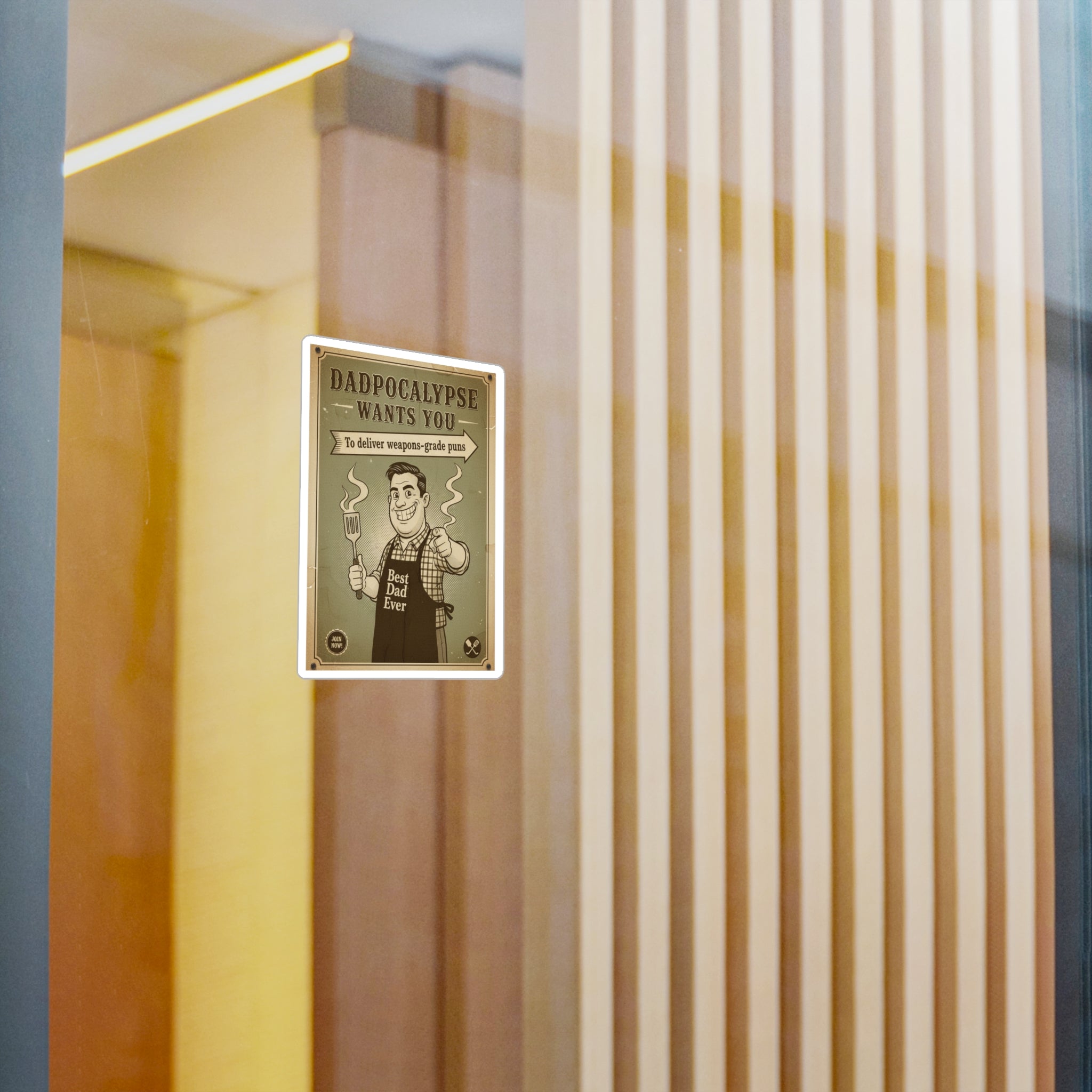 Dadpocalypse Wants You Sticker | Weapons-Grade Puns Propaganda Decal | Vintage Dad Joke Vinyl