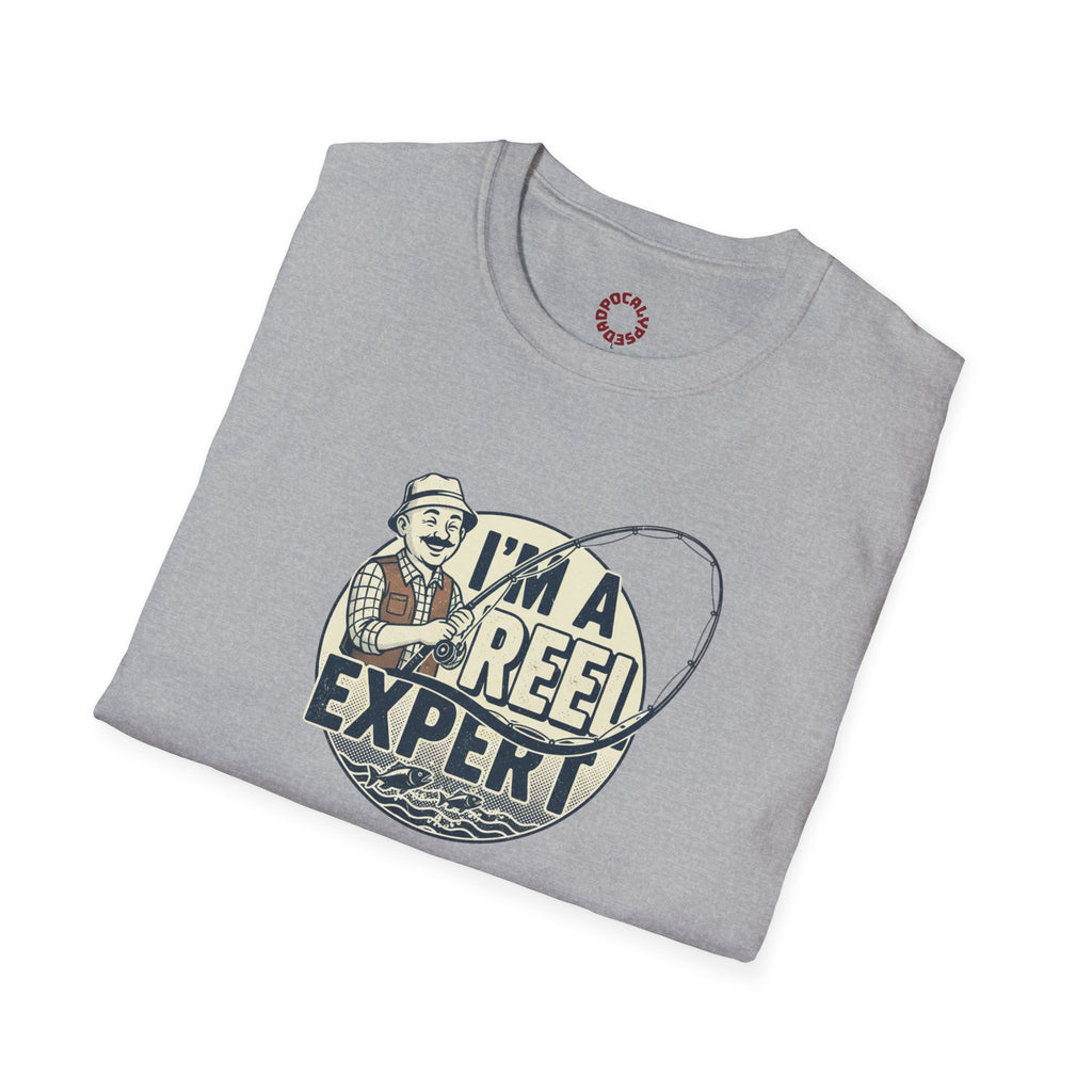 Fishing T-Shirt — "I'm a Reel Expert" Retro Angler Tee