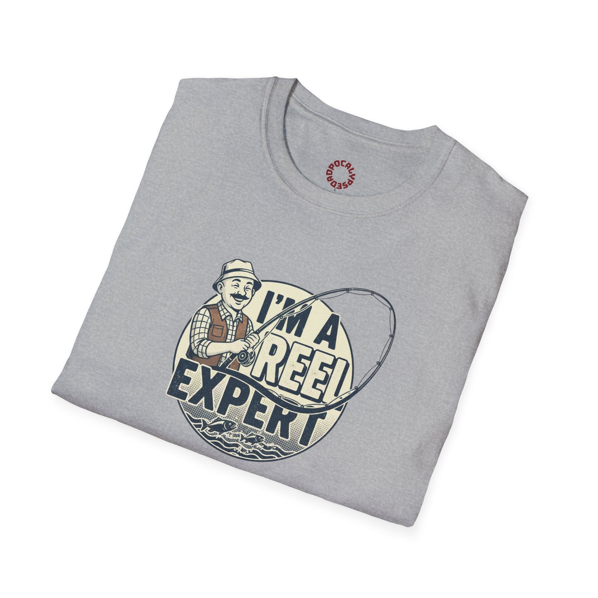 Fishing T-Shirt — "I'm a Reel Expert" Retro Angler Tee
