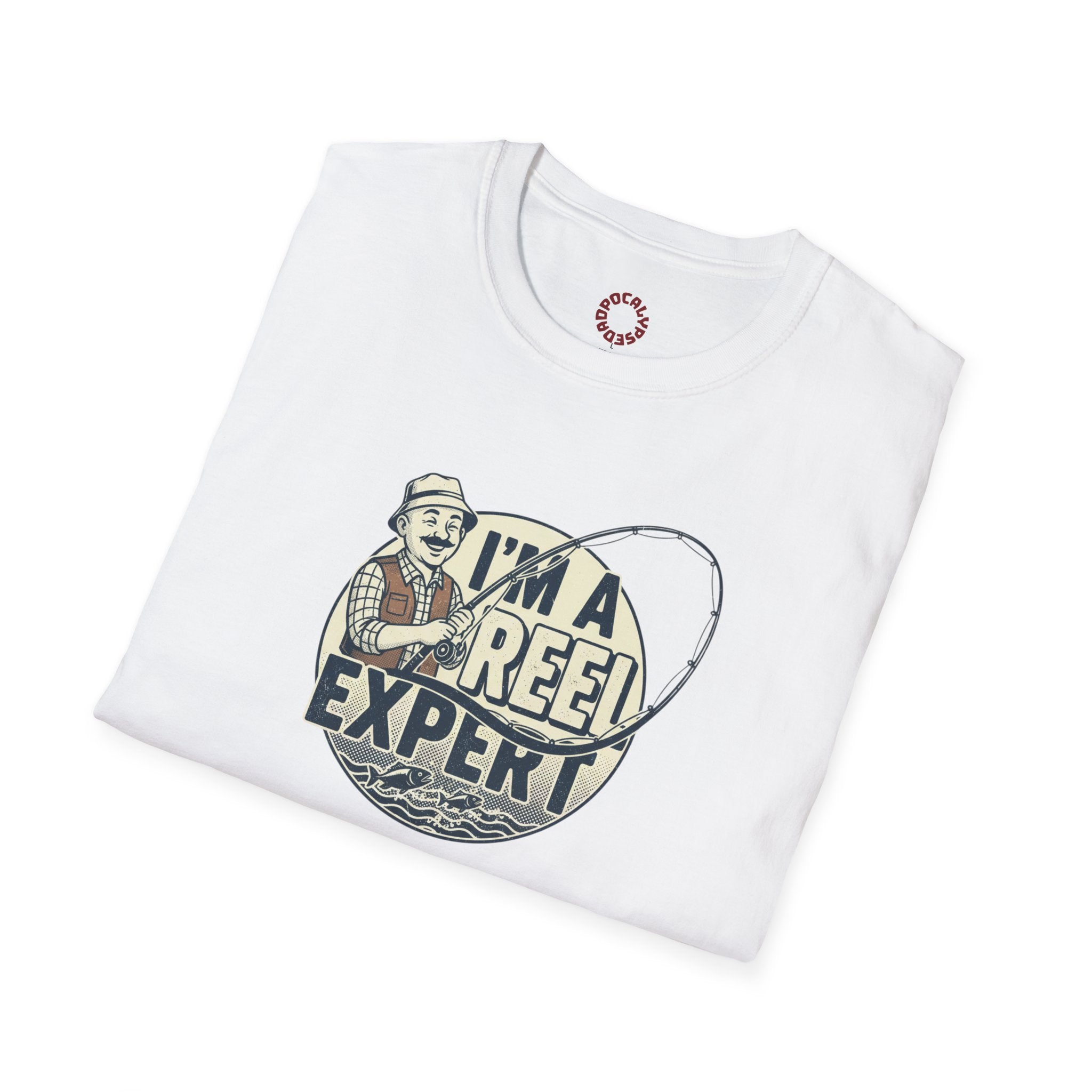 Fishing T-Shirt — "I'm a Reel Expert" Retro Angler Tee