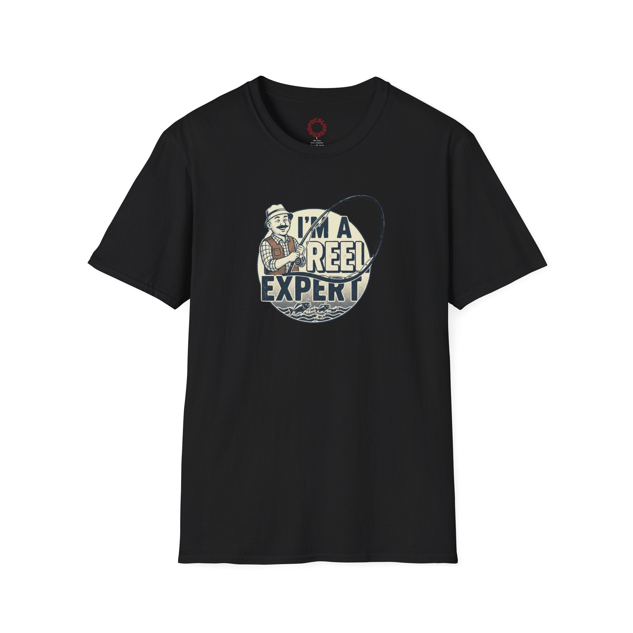 Fishing T-Shirt — "I'm a Reel Expert" Retro Angler Tee