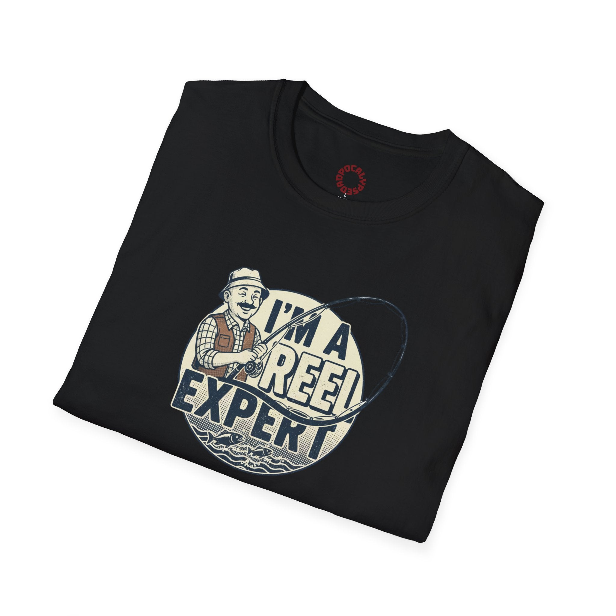 Fishing T-Shirt — "I'm a Reel Expert" Retro Angler Tee